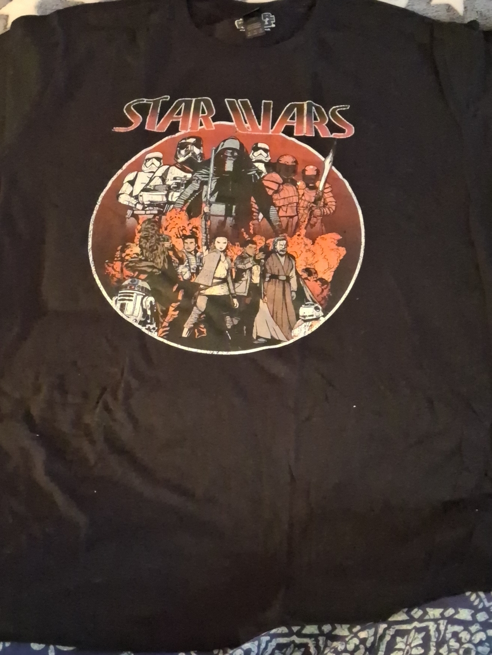 Star Wars Black Tee with Red and Orange Character Graphic Size XL